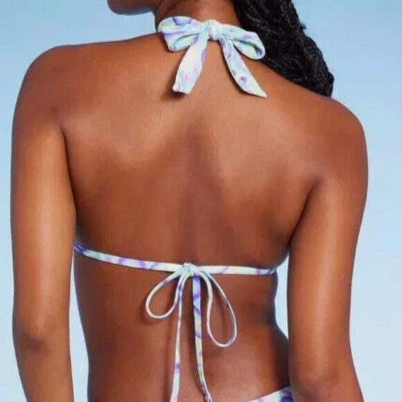 NEW Wild Fable Swirl Heart Print Bikini Top – Size M (8–10) – Adjustable Halter - Picture 2 of 6